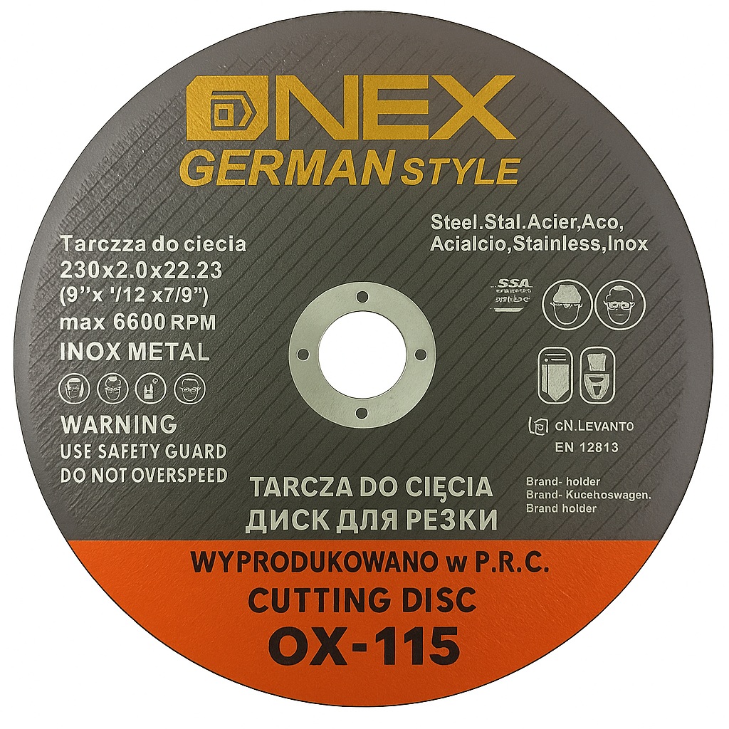 Диск отрезной по металлу ONEX OX-115 230x2x22.2 Диск отрезной по металлу ONEX OX-115 230x2x22.2