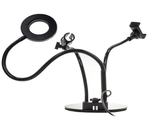 Кільцева LED-лампа 24 світлодіода для відео та фотозйомки з тримачем для телефону і власником мікрофона XPRO LIVE LIGHT 3in1 - фото 5