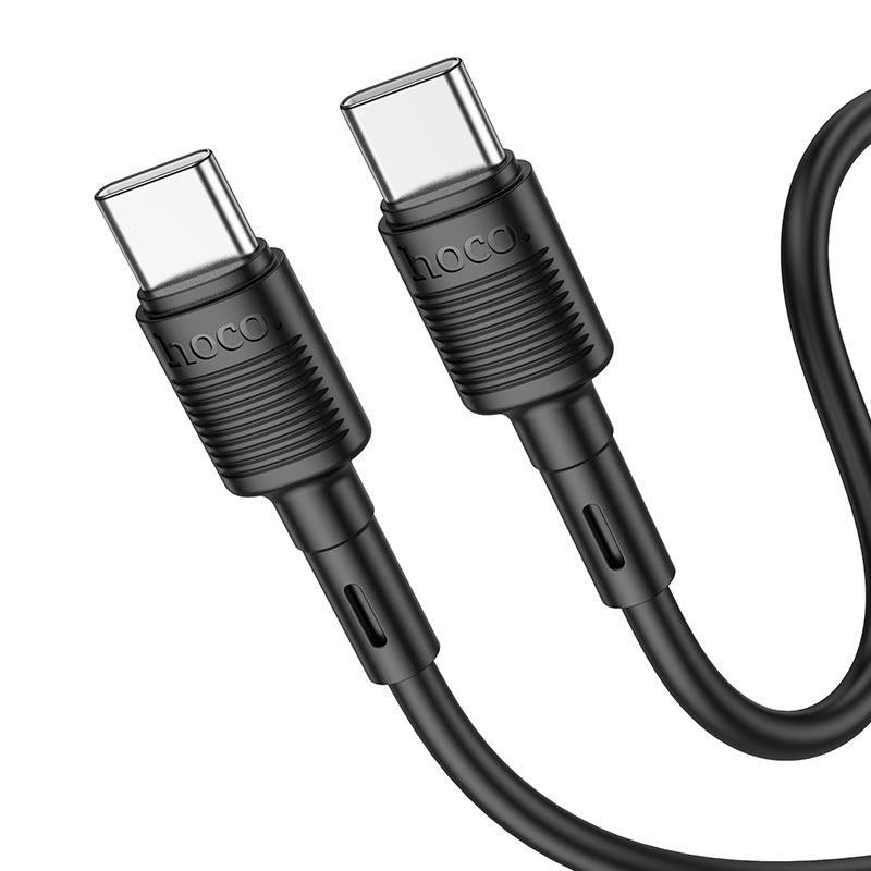 Кабель для зарядки Hoco Type-C to Type-C Victory charging data cable X83 1 м 60W 3A Черный - фото 2