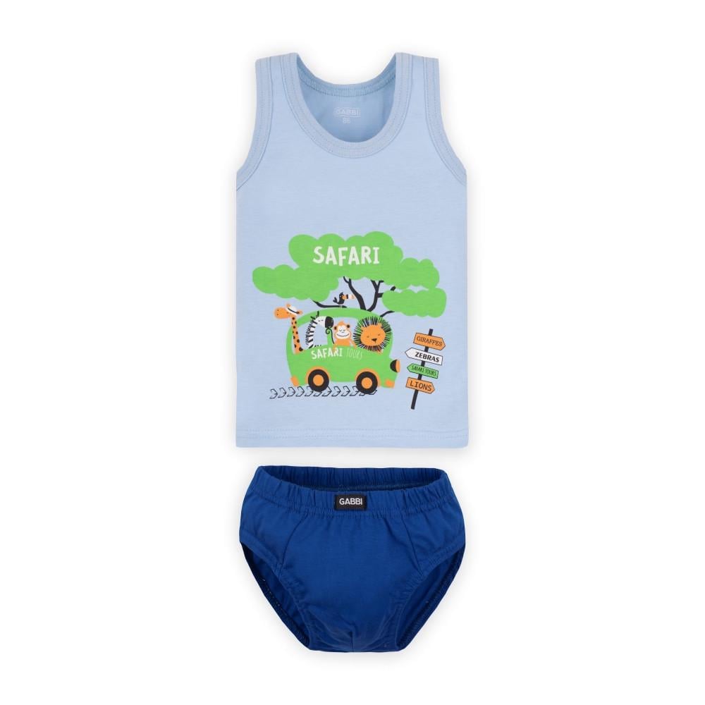 Комплект білизни дитячий для хлопчика бавовняний Gabbi КТМ-20-1 86 см Блакитний (12048)