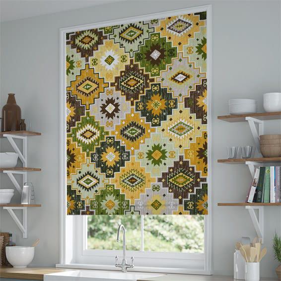 Римська штора для кухні Classic InHt Мозаїка з тефлоновим покриттям v9 40х150 см Різнокольоровий