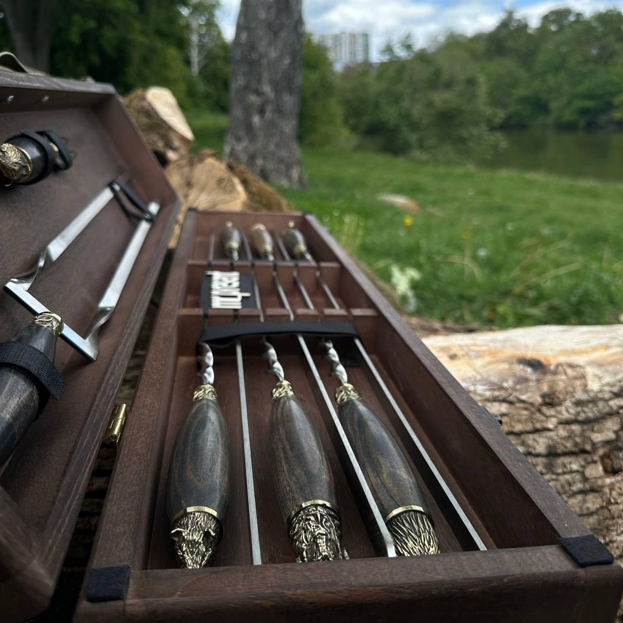 Набір шампурів Lux-Premium №8 ручної роботи (19223169) - фото 2 Набір шампурів Lux-Premium №8 ручної роботи (19223169) - фото 2