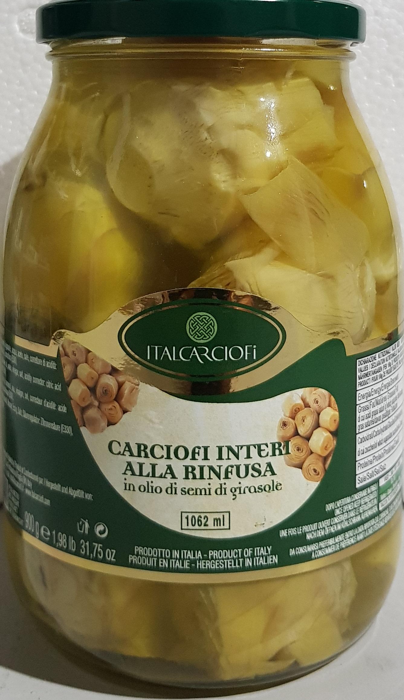 Артишоки Italcarciofi цілі в олії 900 г (12971152)