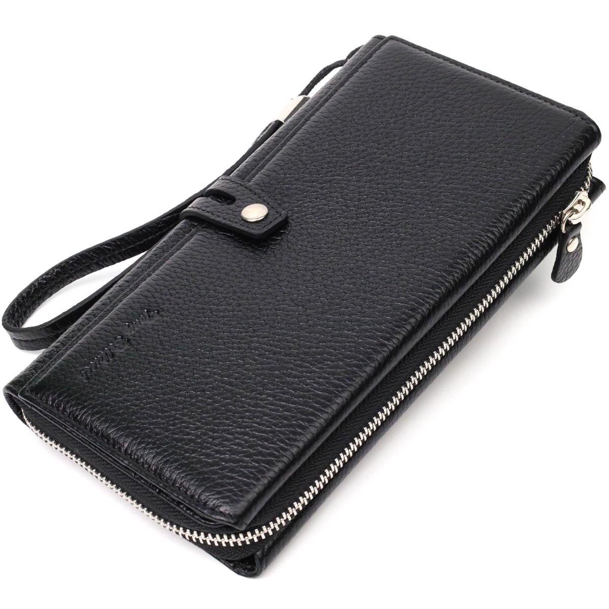 Клатч мужской Tony Bellucci Wallet 21984 из натуральной кожи с 2-мя блоками для кредитных карт Черный