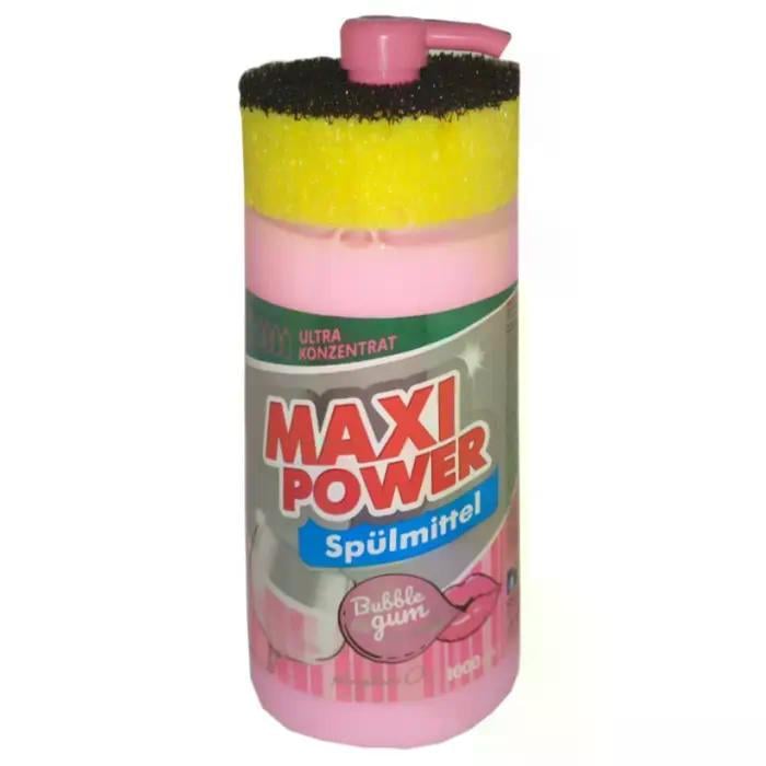 Средство для мытья посуды Maxi Power Bubble Gum с губкой 1 л (408505)