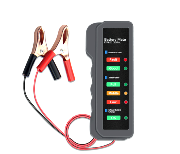 Тестер для аккумуляторных батарей VOLTRONIC BM-310 12V крокодиллы Grey (YT-BM-310)