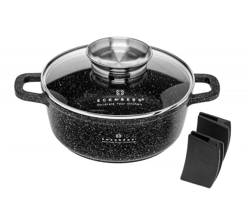 Каструля-казан Edenberg EB-8116 з мармуровим покриттям та скляною кришкою 20 см 2,3 л (27922857) - фото 2 Каструля-казан Edenberg EB-8116 з мармуровим покриттям та скляною кришкою 20 см 2,3 л (27922857) - фото 2