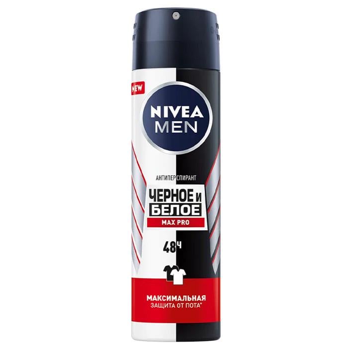 Антиперспірант Nivea Men Max Pro Чорне та біле 150 мл (1650641141)