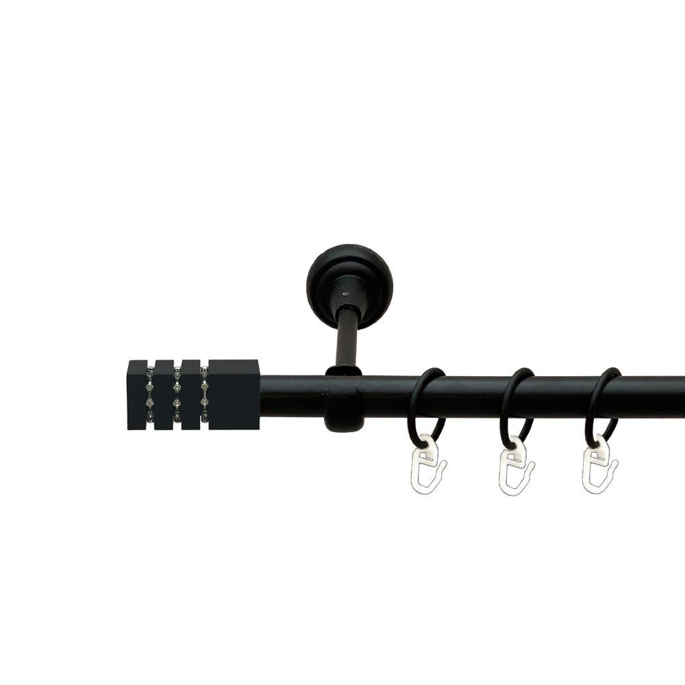 Карниз для штор Orvit Ацтека однорядний гладкий 19 мм Чорний (00-00020972)