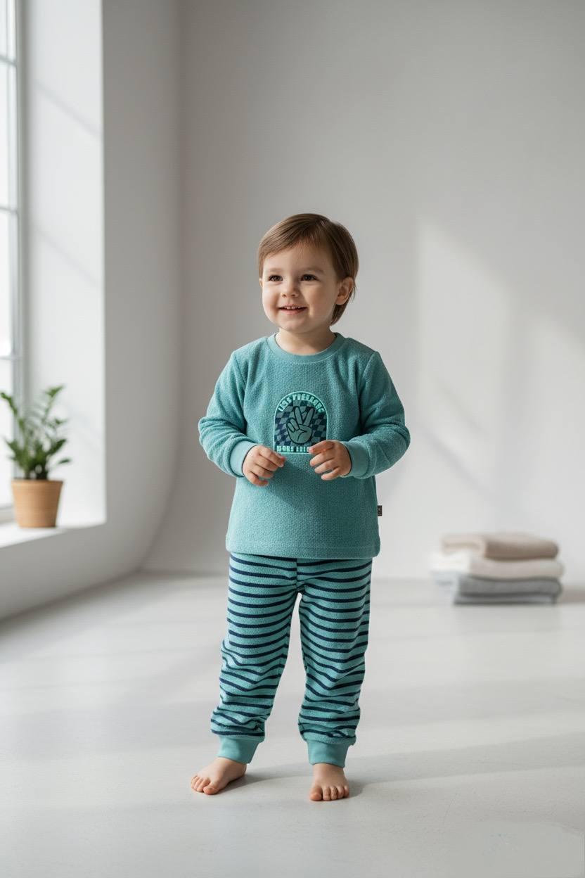 Пижама махровая Lily&Dan 18-24 мес 86-92 см Бирюзовый