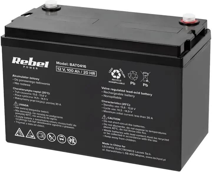 Акумулятор гелевий Rebel 12V 100 Ah BAT0416