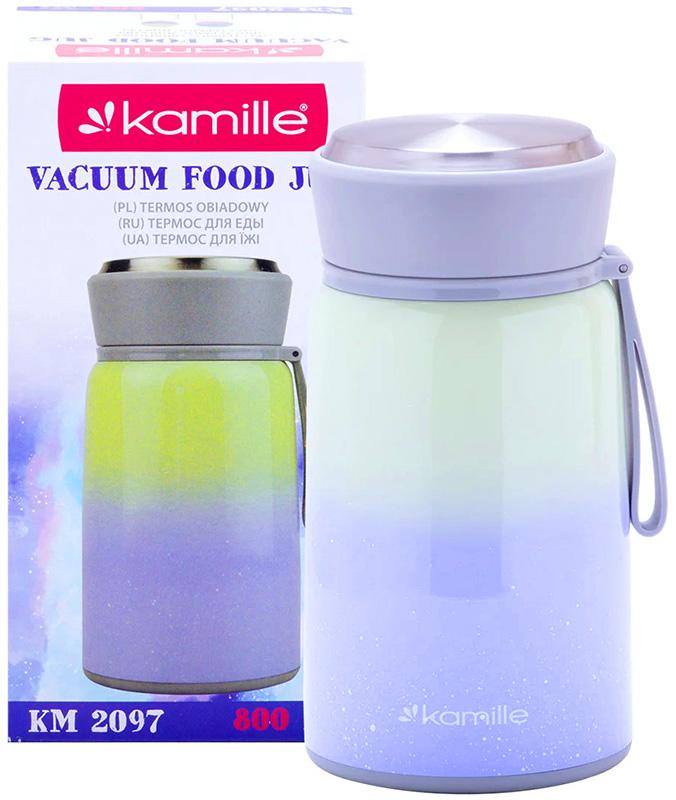 Термос харчовий Kamille Градієнт з нержавіючої сталі з ложкою 800 мл - фото 4 Термос харчовий Kamille Градієнт з нержавіючої сталі з ложкою 800 мл - фото 4