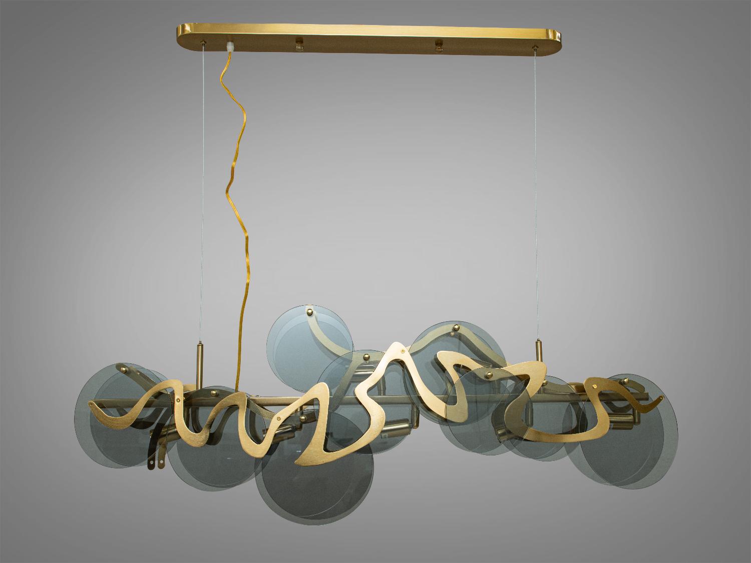 Люстра подвесная 40 Вт Дымчатый/Прозрачный (Y21053/L1000BK+G)