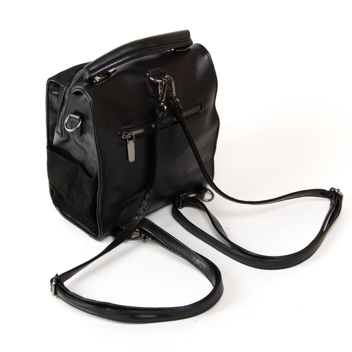 Женская сумка-рюкзак из замша Fashion 0463 Черный - фото 2