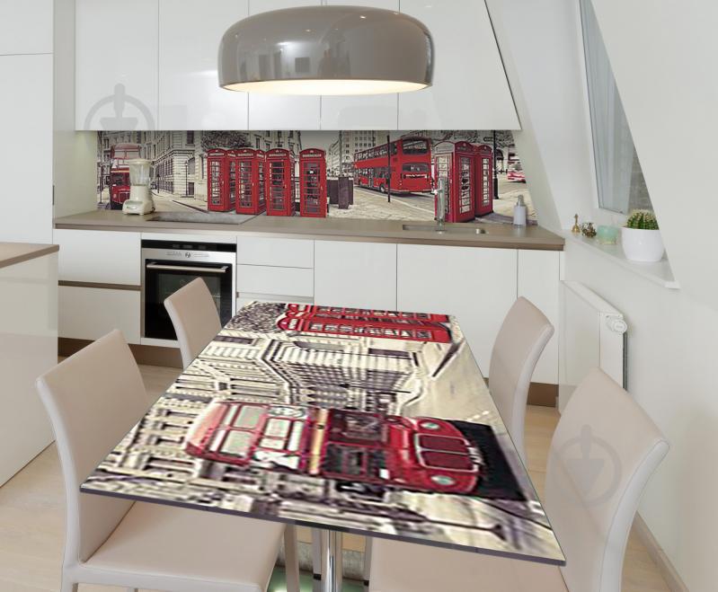 Наклейка виниловая на стол Zatarga "Телефонные будки" 600х1200 мм Наклейка виниловая на стол Zatarga "Телефонные будки" 600х1200 мм