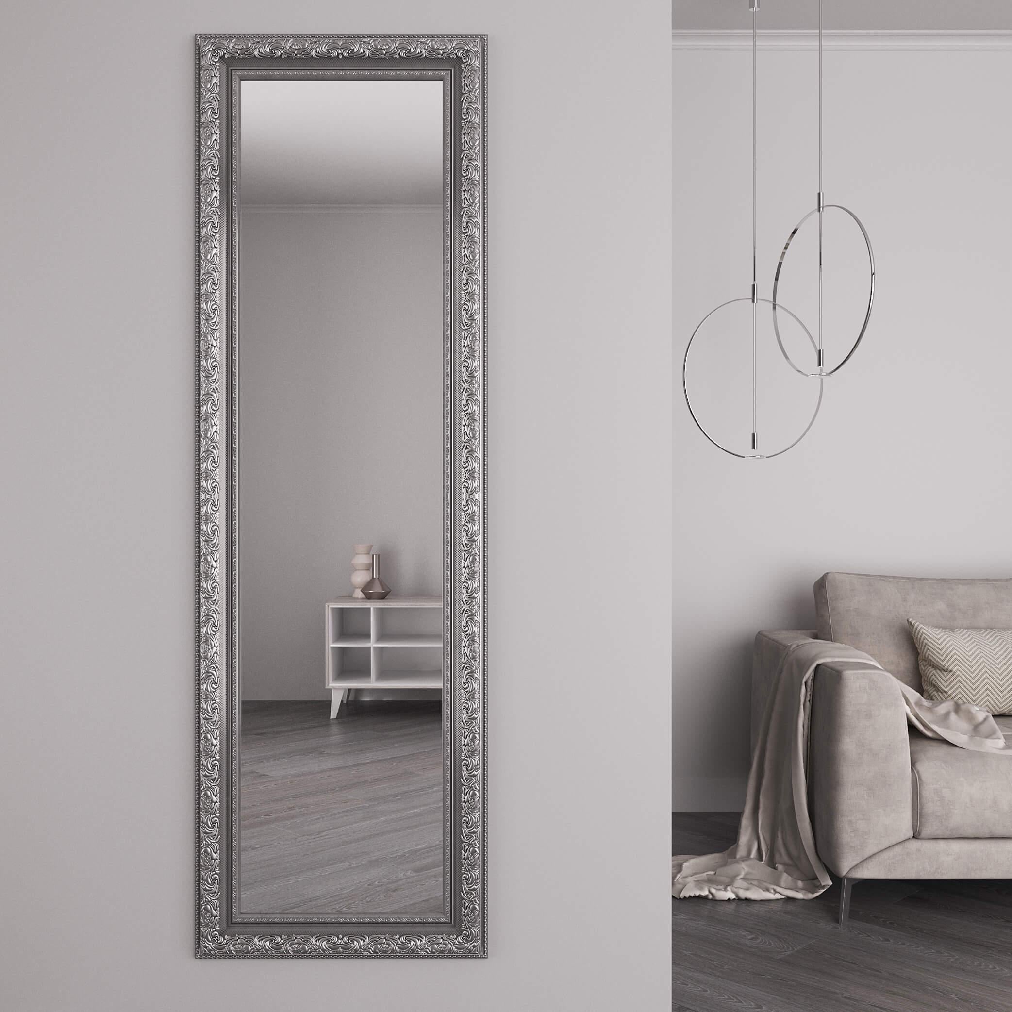 Зеркало в полный рост Black Mirror на стену 186х66 см Серебро с патиной (8731А-26)