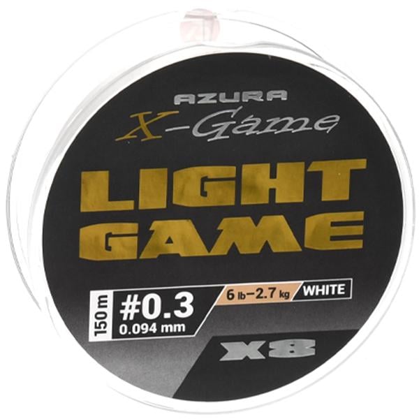Шнур Azura X-Game Light X8 PE 150 м № 0.3 0,094 мм White (XL8-03)