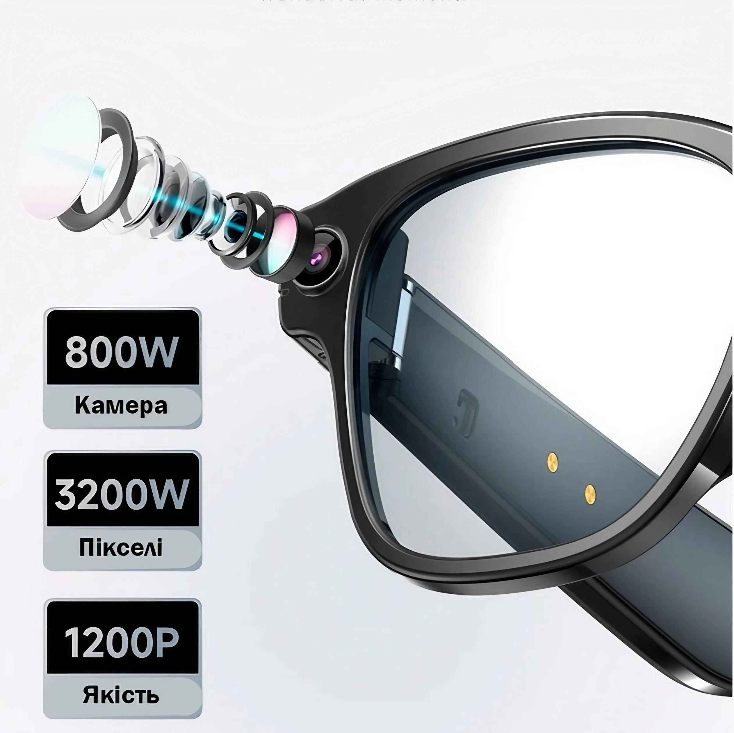 ᐉ Смарт-очки фотохромные с камерой 8MP/ChatGPT/Wi-Fi (mtx-NF