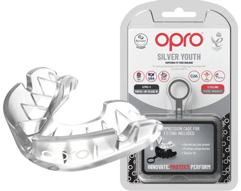 Капа дитяча Opro Silver до 10 років антибактеріальна Прозорий (6936116104981)