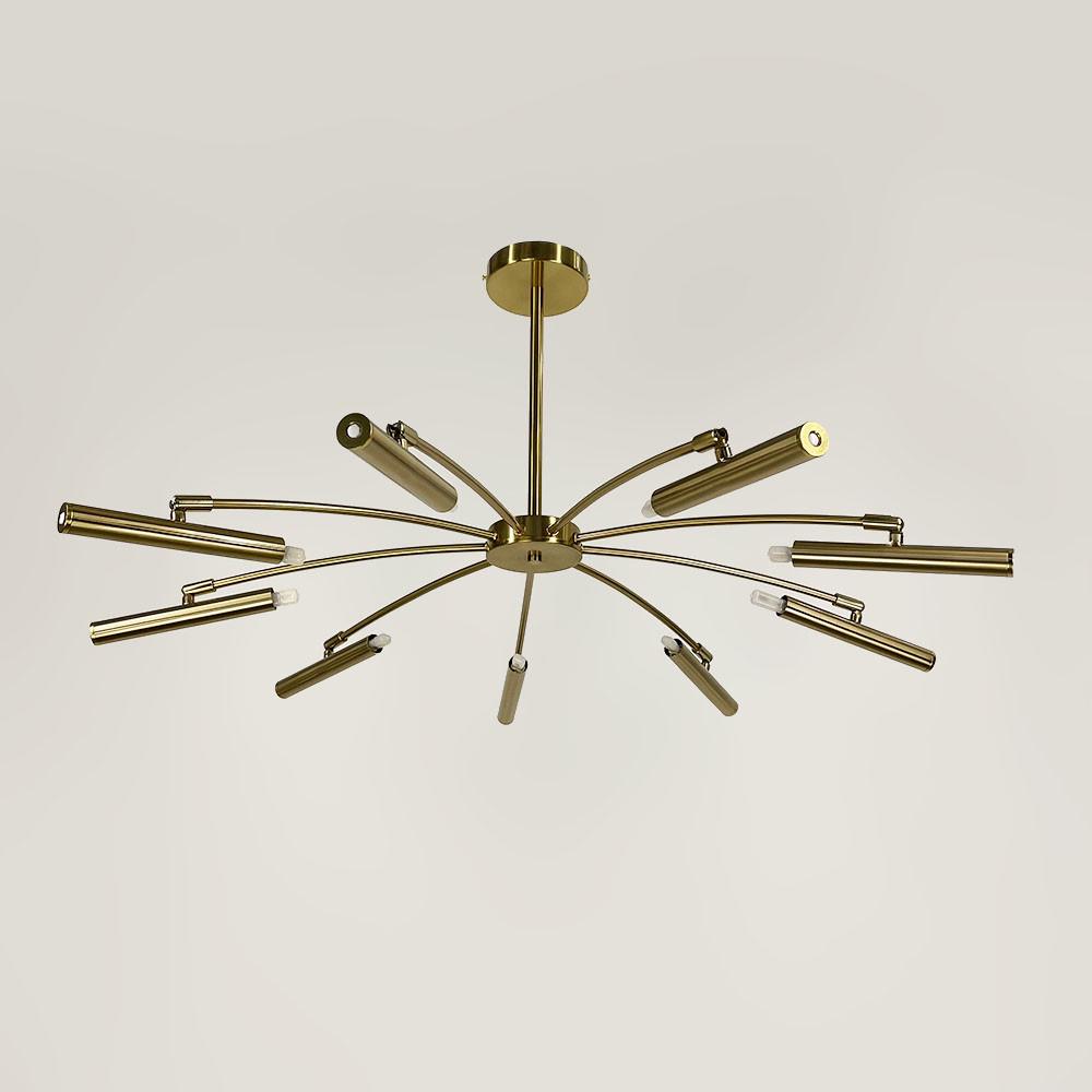 Люстра трубчаста з 9 регулюючими плафонами Латунь (LF_ST 01/9 AB) - фото 7 Люстра трубчаста з 9 регулюючими плафонами Латунь (LF_ST 01/9 AB) - фото 7
