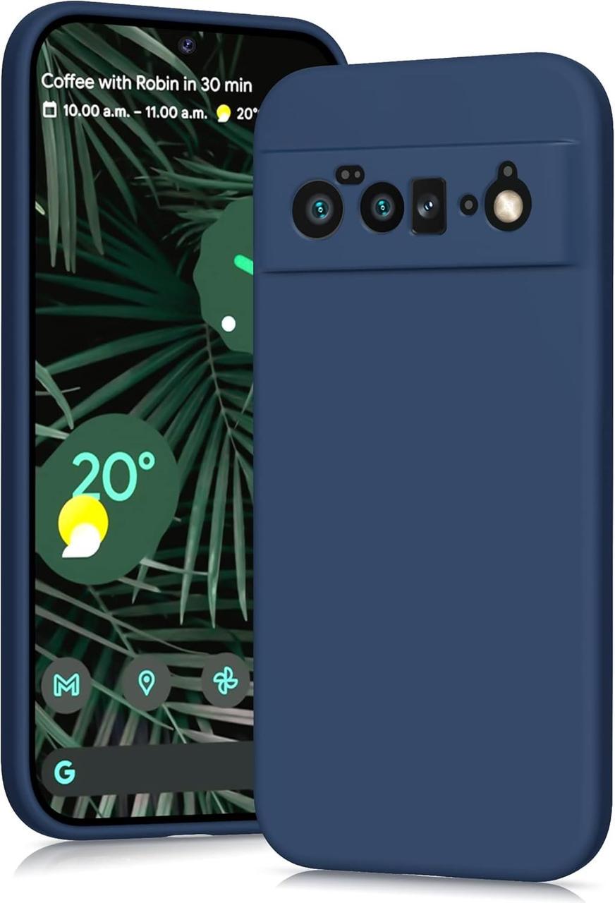 Силиконовый чехол для Google Pixel 6 Pro (с микрофиброй внутри) Темно-синий - фото 1 Силиконовый чехол для Google Pixel 6 Pro (с микрофиброй внутри) Темно-синий - фото 1