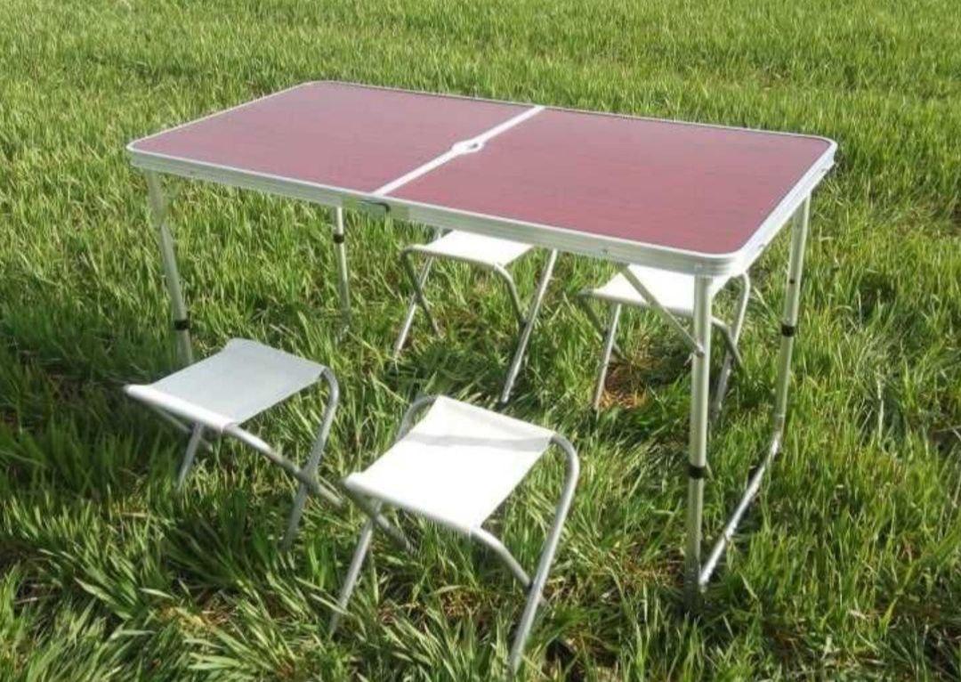Стіл розкладний для пікніка та риболовлі з 4 стільцями у валізі 120х60х70 см Зелений (NK22Z) - фото 8 Стіл розкладний для пікніка та риболовлі з 4 стільцями у валізі 120х60х70 см Зелений (NK22Z) - фото 8