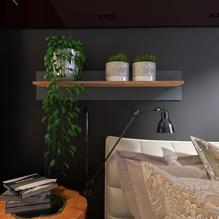 Полиця навісна Еверест Нордик-1000 Крафт золотий/Графіт (108379)