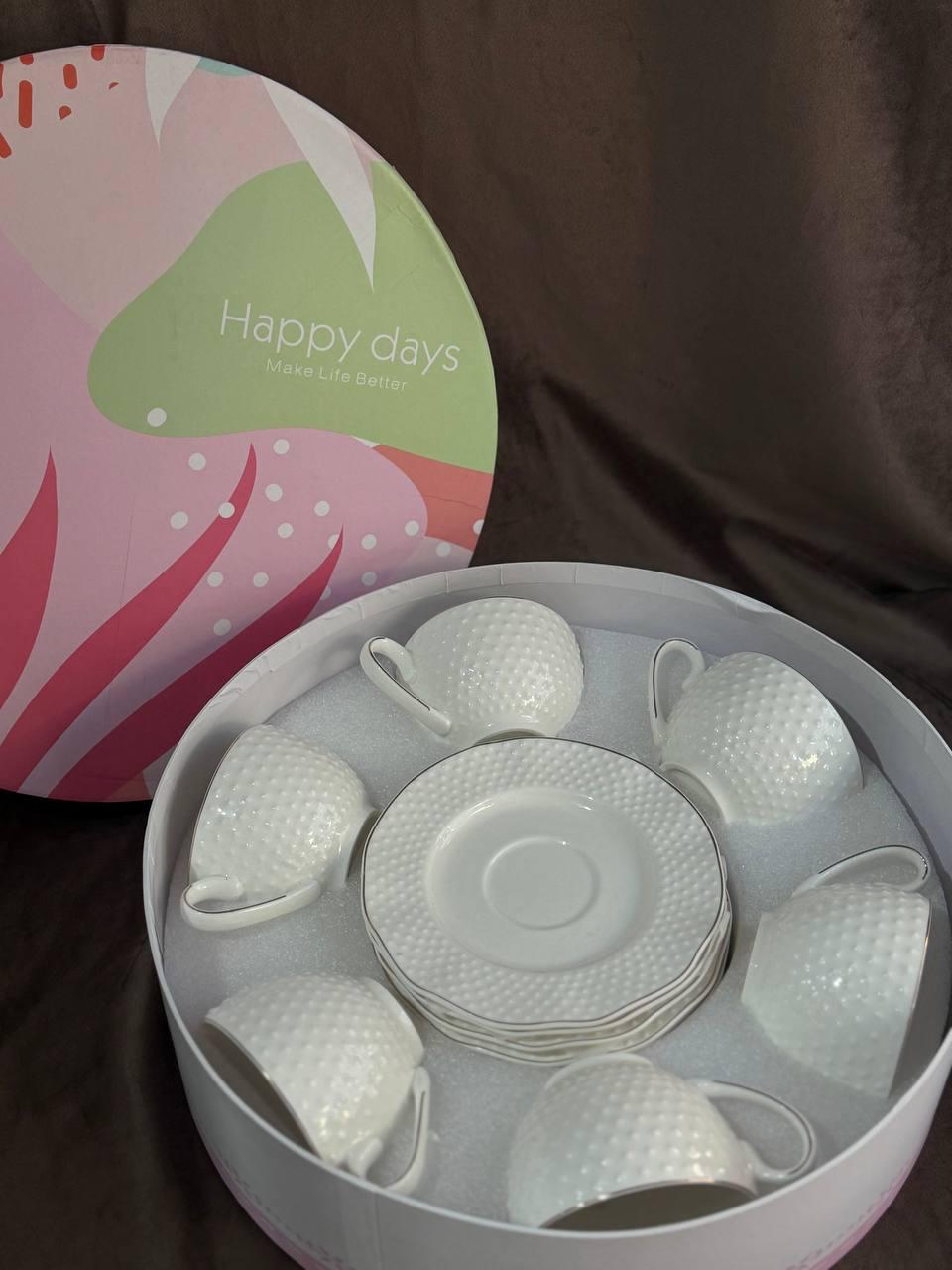 Чайный сервиз Elisey Аристократическая изысканность керамическая 230 мл 12 предметов Белый (9292-019) - фото 2