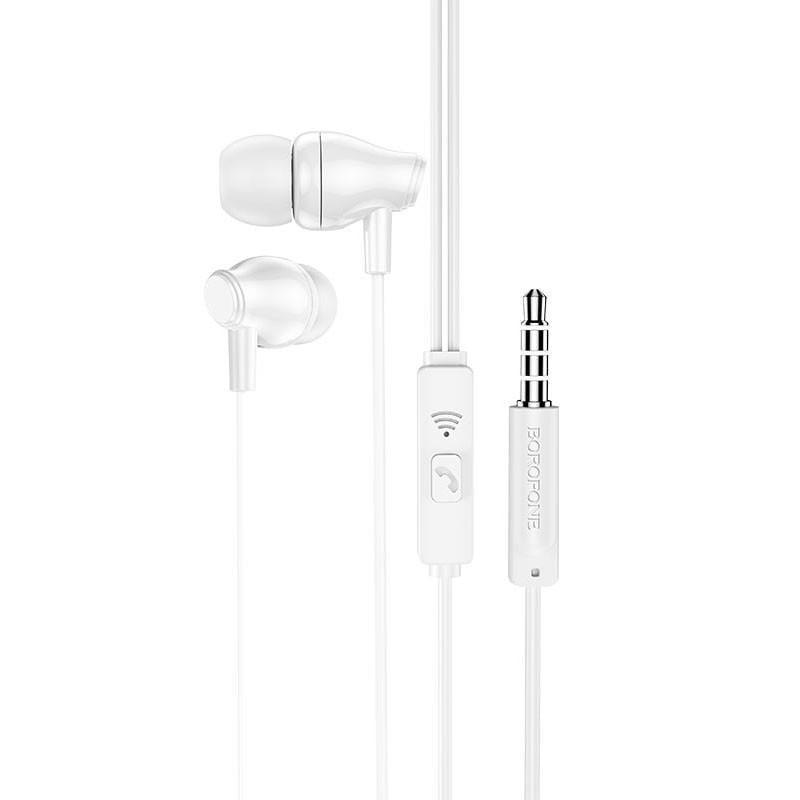 Наушники проводные вакуумные Borofone BM61 с микрофоном White