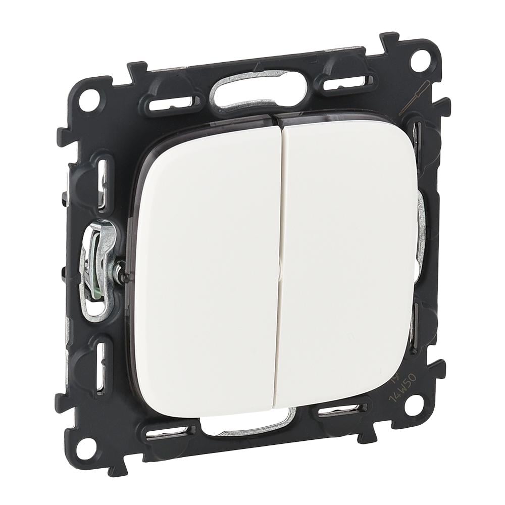 Выключатель проходной Legrand Valena Allure двухклавишный Белый (752708)