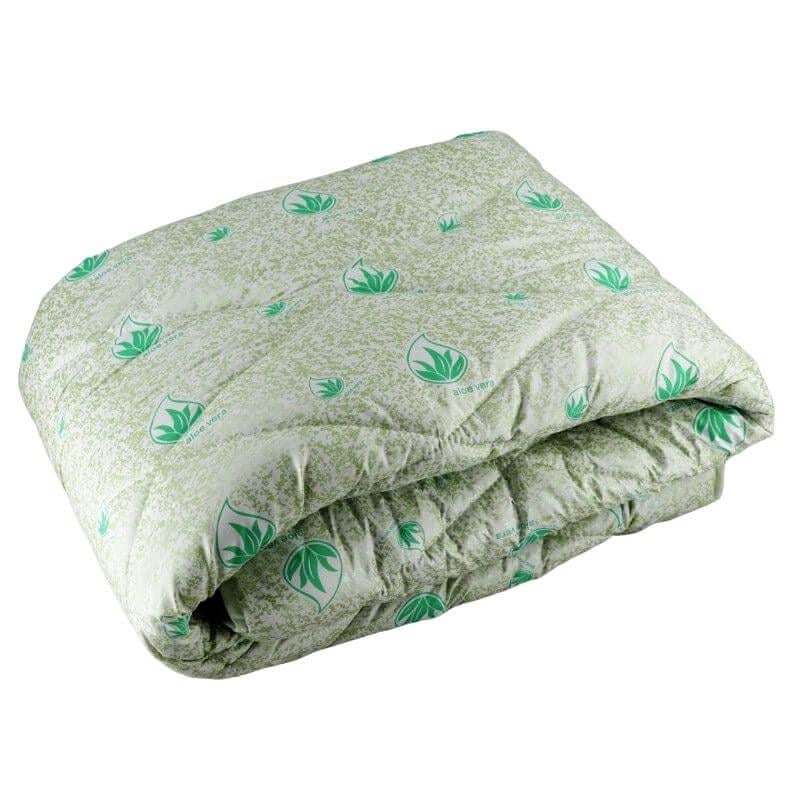 Одеяло закрытое холлофайбер ALOE VERA микрофибра полуторное 145х210 см (55065)
