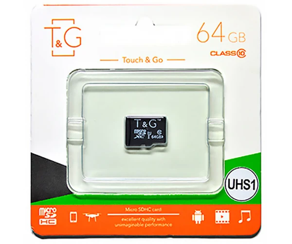 Карта пам’яті microSDXC T&G UHS-1 Class 10 64Gb