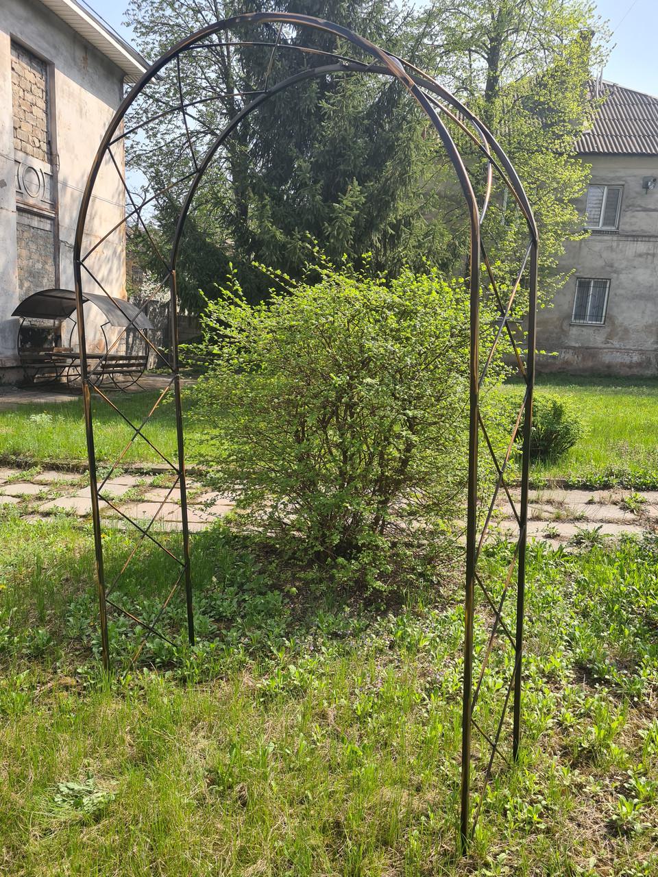 Арка садова одинарний Ромб кована металева 2х1,3 м (25442219) - фото 5