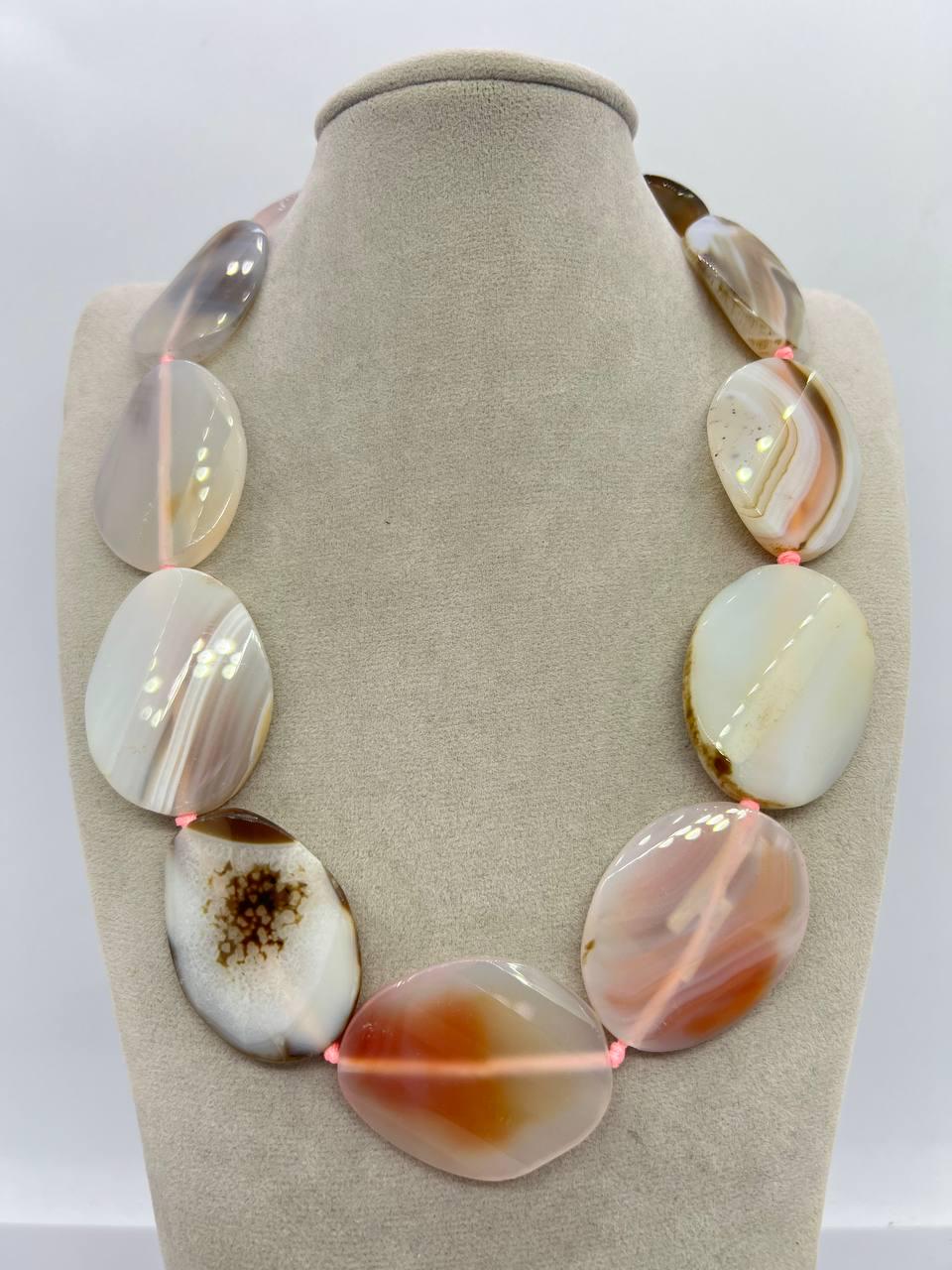 Бусы агат 46 см Разноцветный (11289)