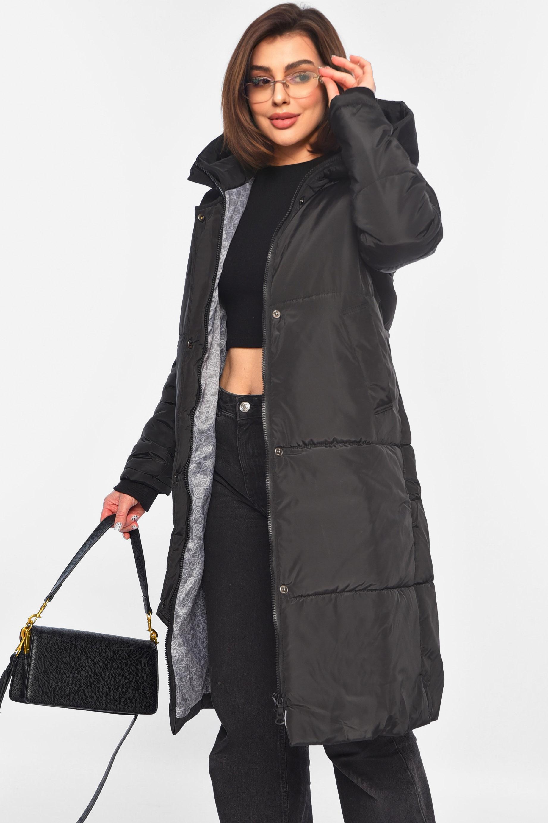 Куртка женская удлиненная демисезонная S Черный (196548)