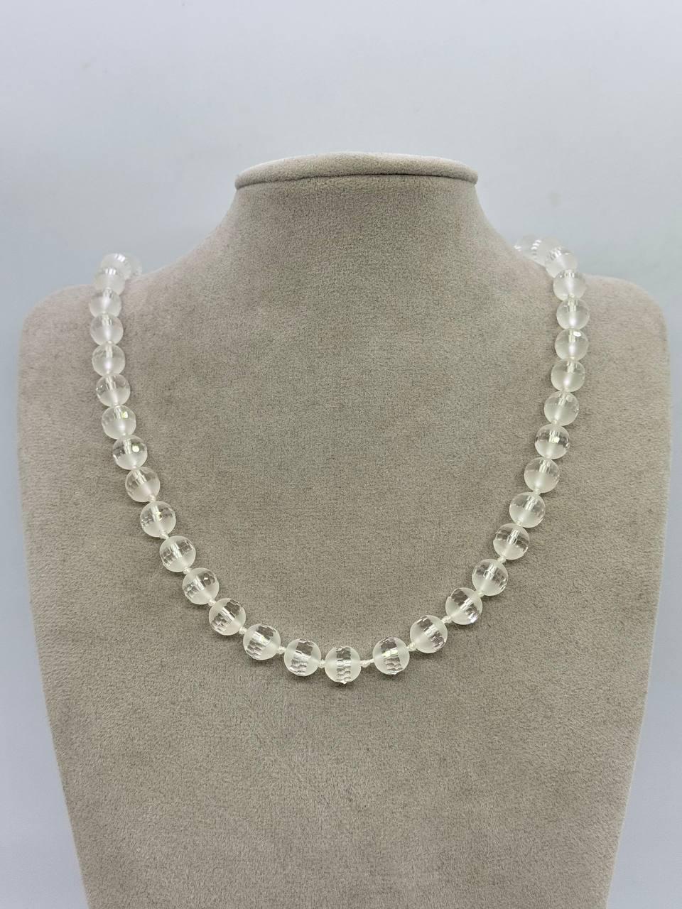 Бусы горный хрусталь 45 см Прозрачный (12395)
