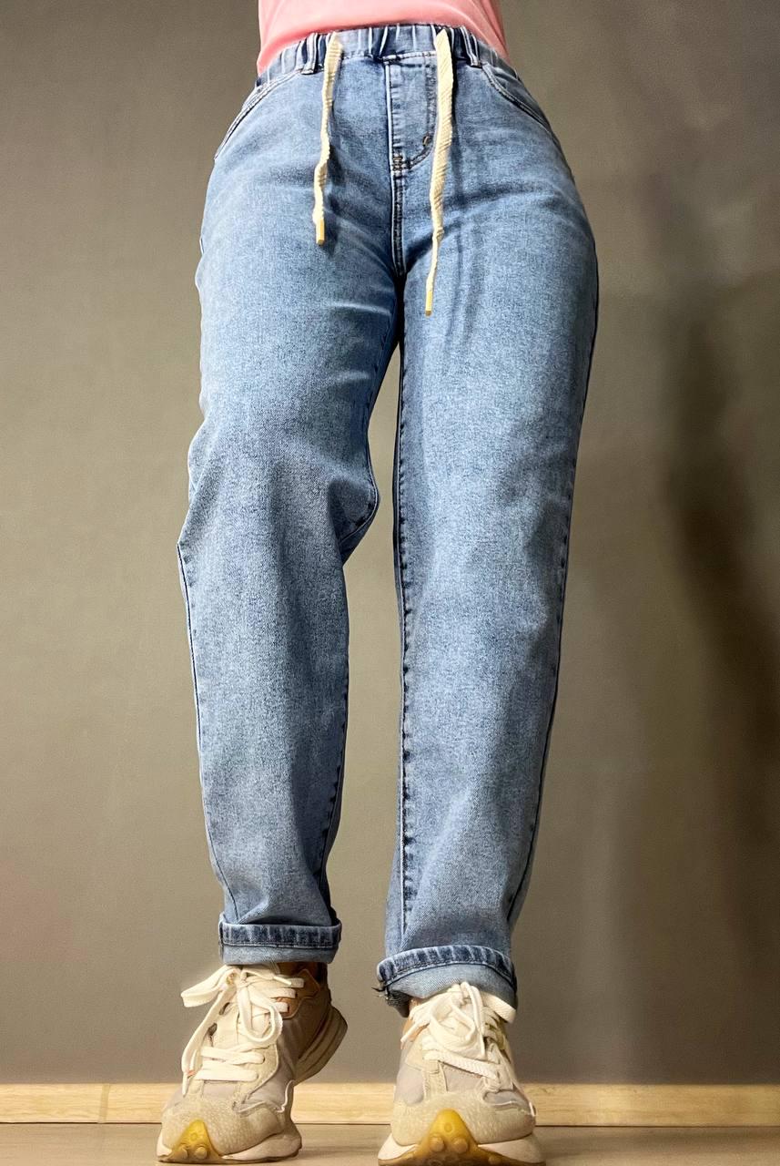 Джинси жіночі V&D 4068 МОМ jeans comfort резинка на талії стрейчеві тонкі полегшені р. 36 Блакитний (3826) - фото 9