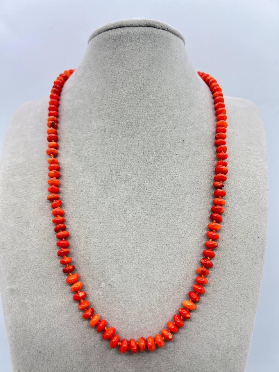 Бусы коралл 4х6 мм 44 см Красный (10962)