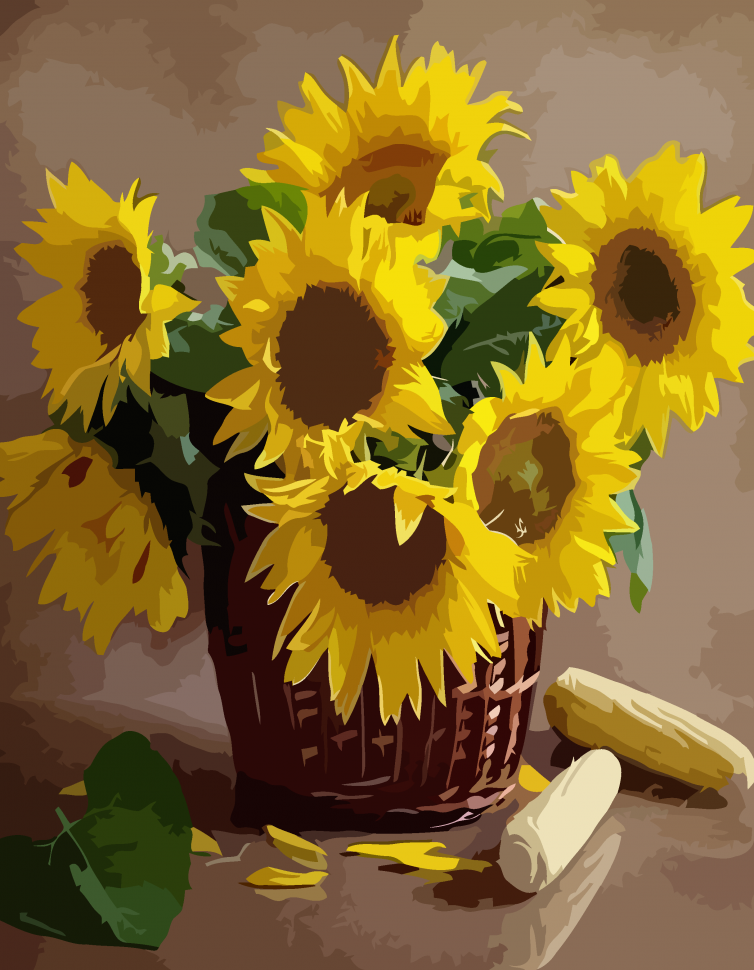 Картина по номерам Rosa Подсолнухи 35х45 см (N00013283)