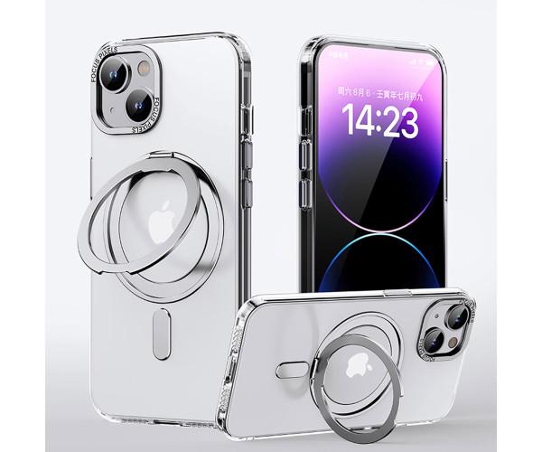 Чохол - накладка Magsafe Magnetic Ring для Apple iPhone 15 Plus з магнітним кільцем Прозорий - фото 1