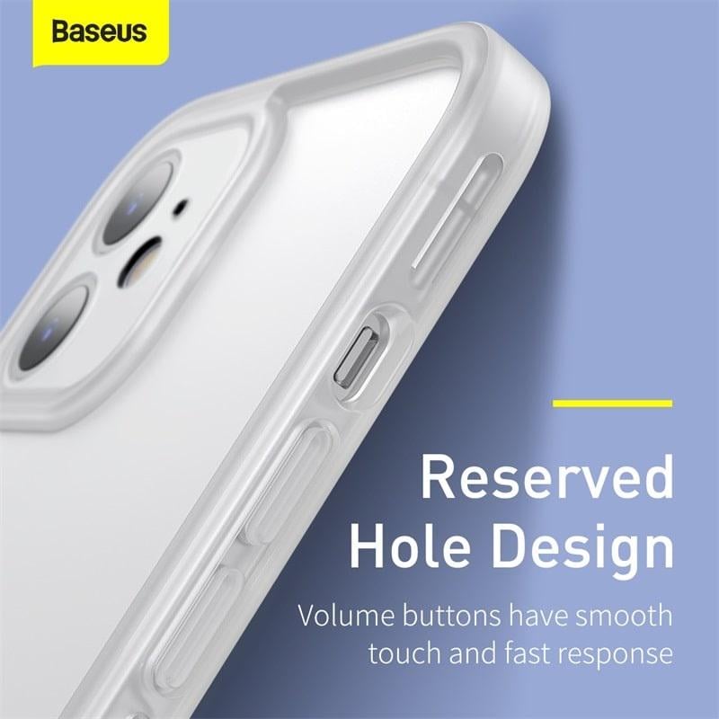 Чехол BASEUS Camera Lens Protector Frame Case для Iphone 12 mini (FRAPIPH54N-02) white - фото 5