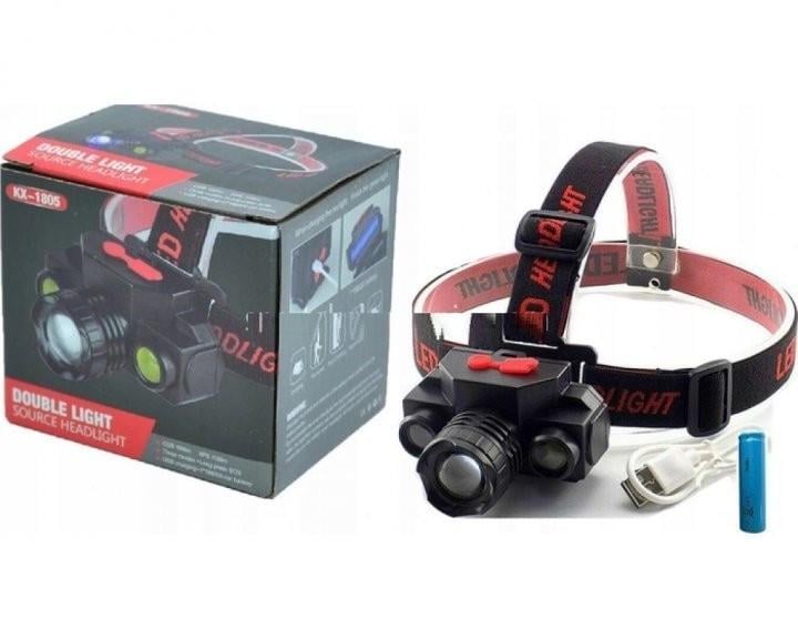 Фонарь налобный Bailong BL-1805 COB USB CHARGE (8016)