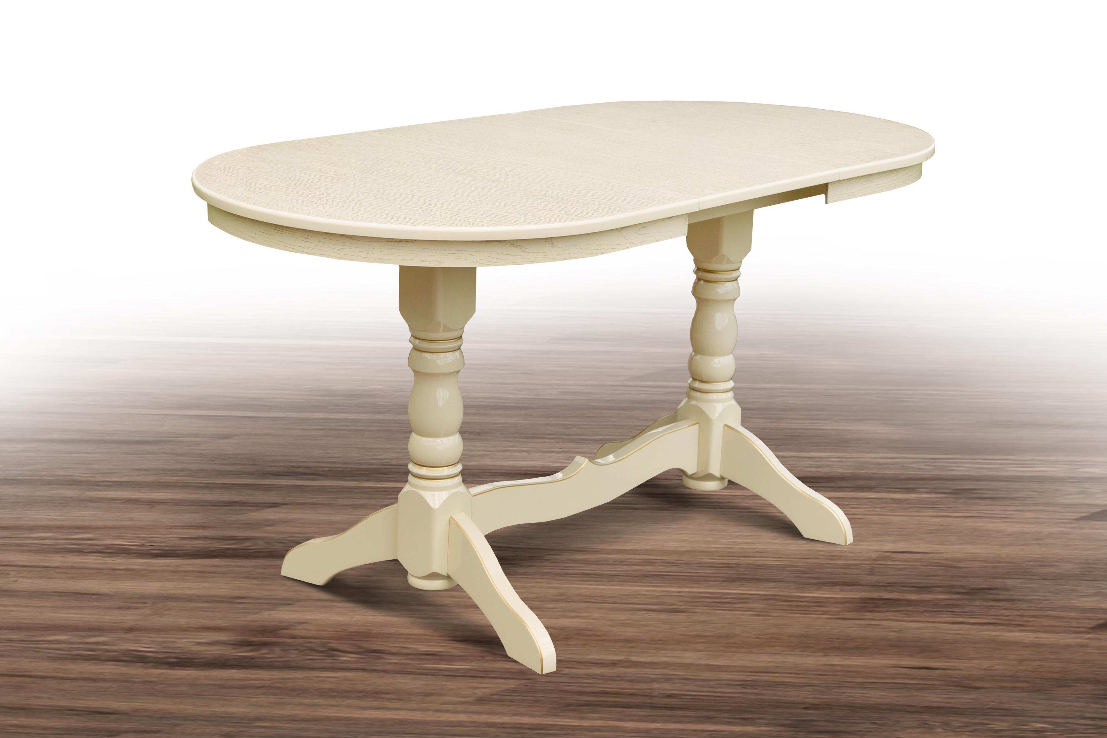 Обеденный стол Карпаты Говерла-2 1200/1600х800х760 мм Слоновая кость/Золотая патина (GAА0047661)