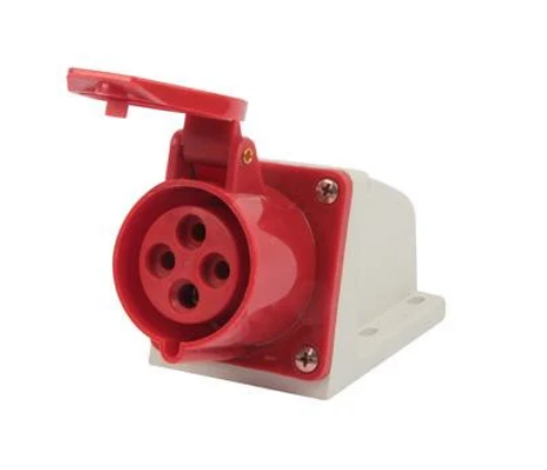 Силова розетка E.NEXT e.socket.pro.4.16 3P+PE 16А 380 В стаціонарна IP44 Червоний (p012004)