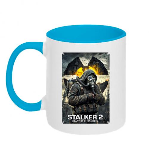 Чашка двухцветная S.T.A.L.K.E.R 2 Сердце Чернобыля 320 мл Белый с голубым (18639536-33-209121)