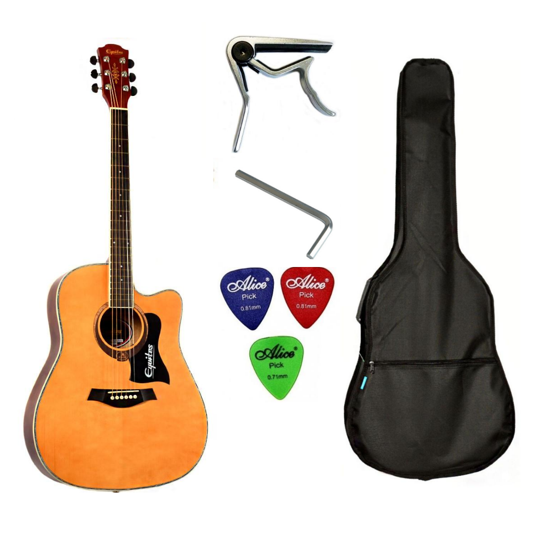 Набір акустична гітара Equites EQ900C N 41" + чохол + каподастр