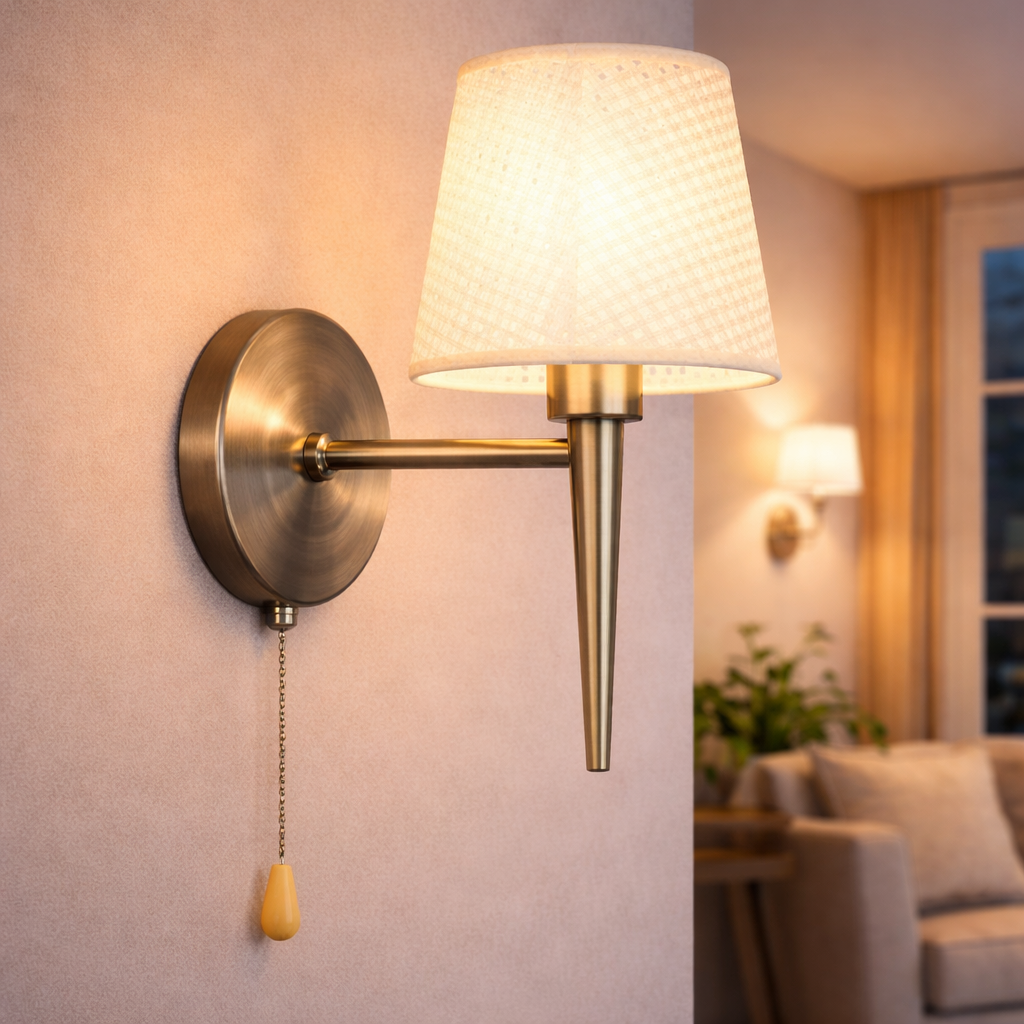 Бра Valeso з мотузковим вимикачем під одну лампу Е14 Бронзовий (B KH2360/1W AB)