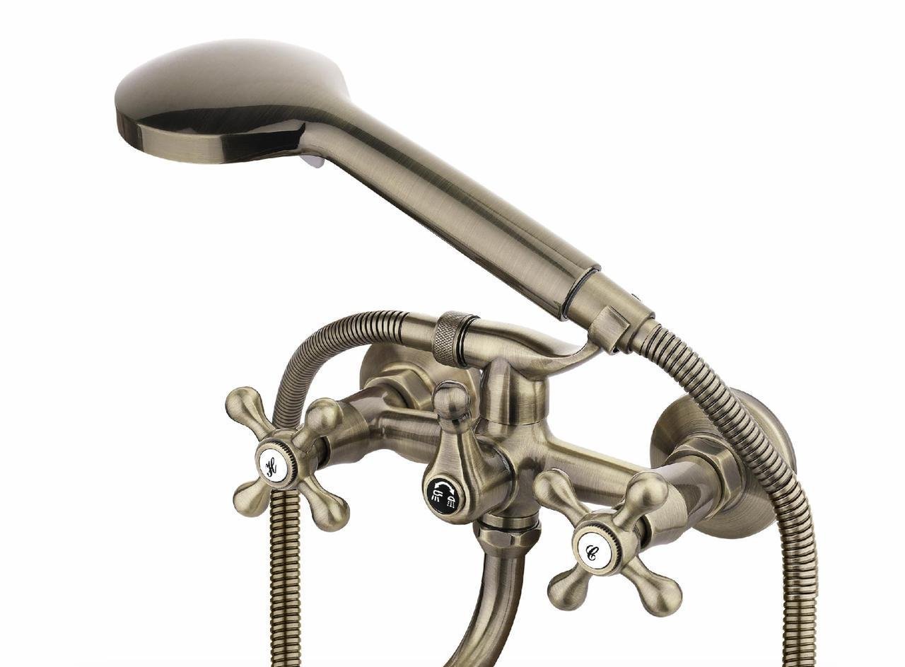 Смеситель для ванны Perla VALENCIA длинный гусак с аксессуарами Бронзовый (PSH13049BR) - фото 2