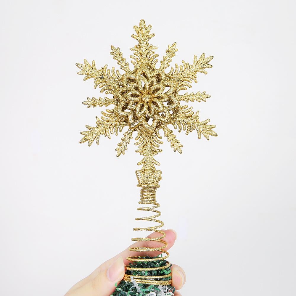 Верхушка для елки Звезда с блестками 210x113 мм Золотистый (181818) - фото 2