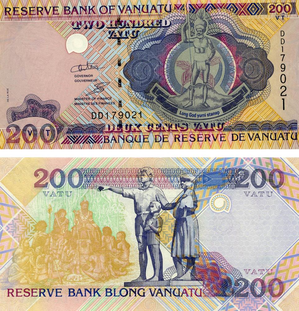 Коллекционная банкнота Вануату 200 вату 1995 UNC P8 (Б05450)